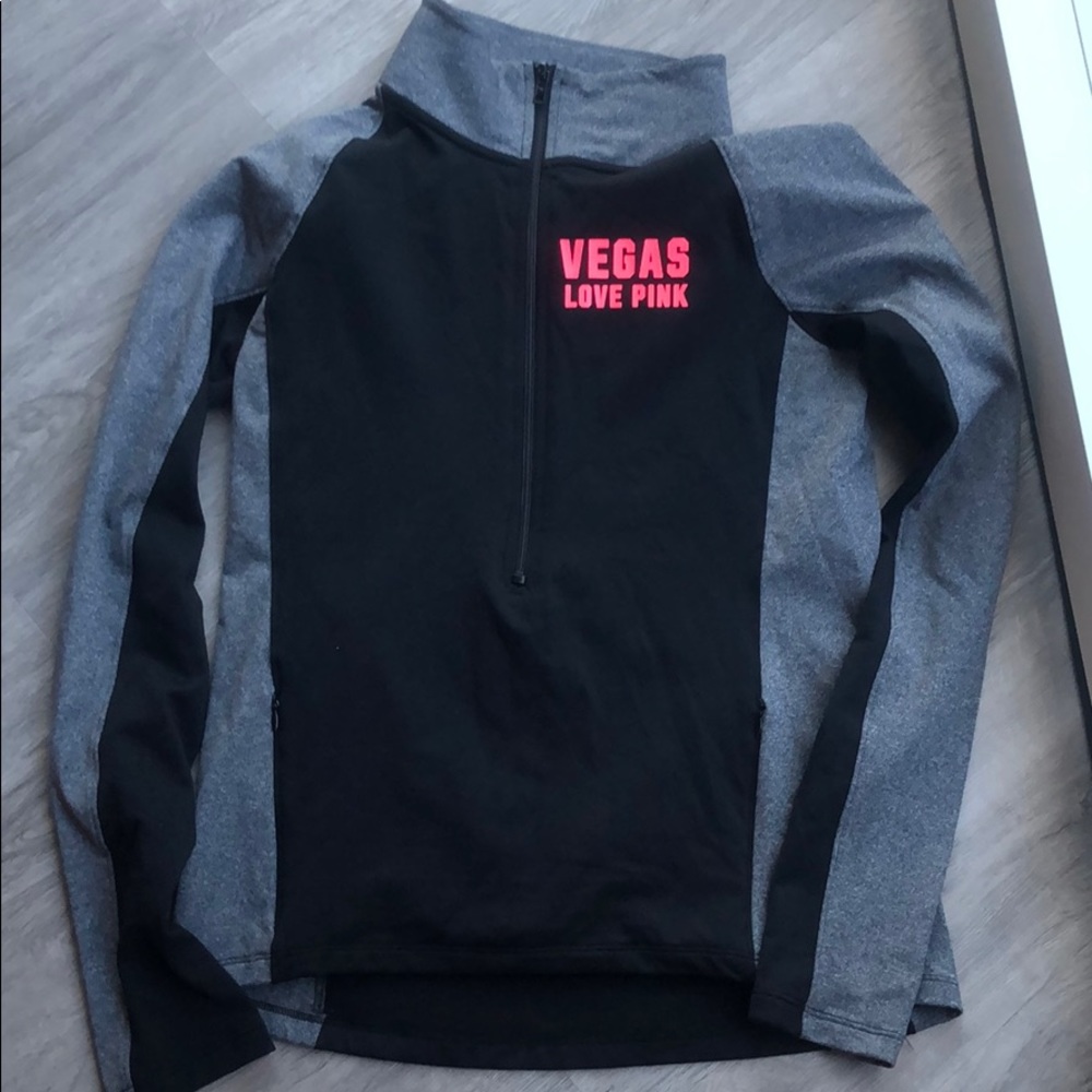 Black and gray Vegas love pink athletic pullover